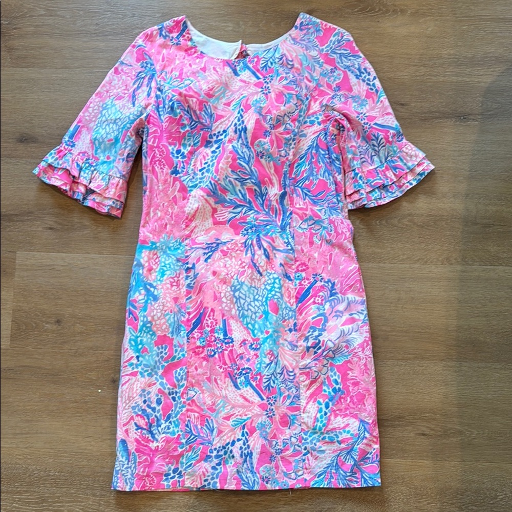 Lily Pulitzer Floral Pink and Blue Women's Dress